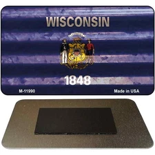 Wisconsin Corrugated Flag Magnet Fridge Refrigerator Home Kitchen Decoration