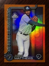 2025 Topps Pro Debut Brice Matthews Orange Foil Parallel #/25 SSP Space Cowboys