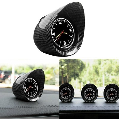 Carbon Fiber Texture Home Office Table Desk Car Interior Dashboard Round Clock