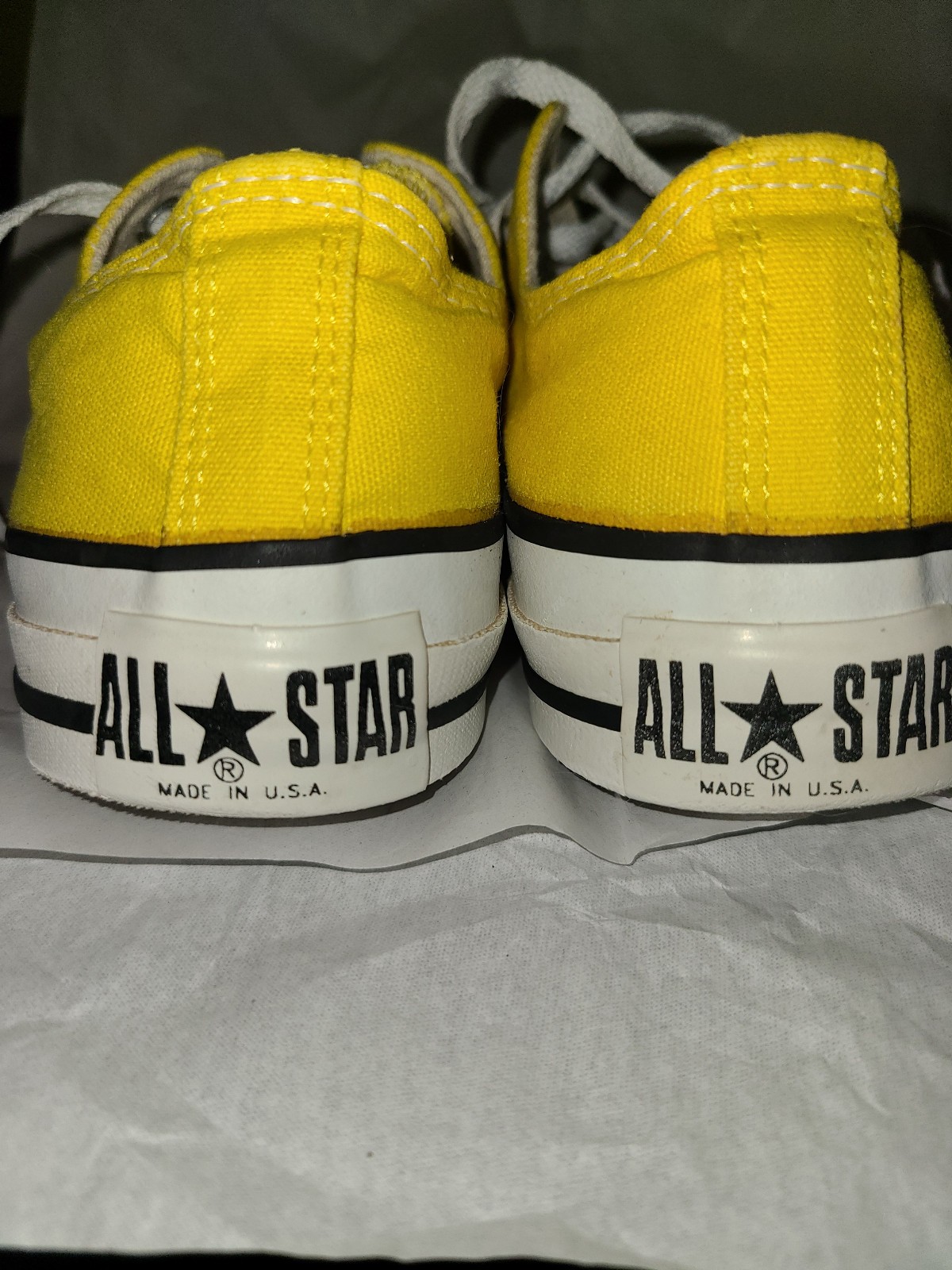 Converse All Star Yellow Low Tops Made in USA Size 5.5 Excellent Condition thumbnail 3