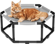 Elevated Cat Hammock Bed, Hexagon Raised Cat Swing Bed for Indoor and Outdoor Us