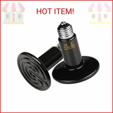 HealSmart Reptile Heat Lamp 100W 2-Pack Ceramic Heat Emitter, No Light Emitting