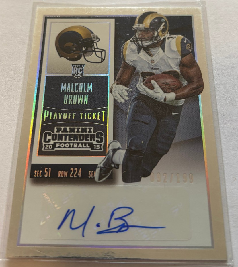 Malcolm Brown Panini Contenders #178 Autograph-Playoff Ticket