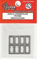 Gofer Racing 1/25 Photoetch License Plate Frames 20014