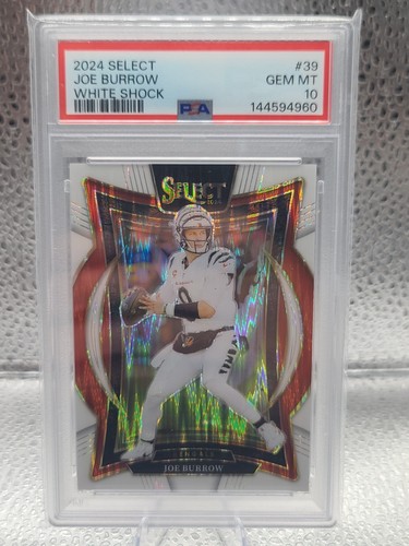 2024 PANINI SELECT WHITE SHOCK CONCOURSE #39 JOE BURROW /199 PSA 10 COLOR MATCH