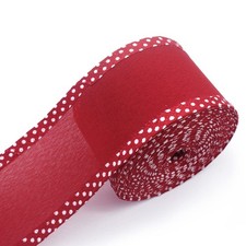 Red Wired Edge Ribbons 2.5" 10 Yards, Spring Solid Wired Edge Decoration Ribb...
