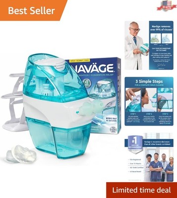 Elegant Nasal Rinse Kit with 30 Salt Pods - Quick Relief & User-Friendly Design