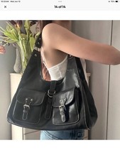 Borsa a tracolla Ana New Approach nera hobo tasche fibbia grunge alt Y2K borsa da città