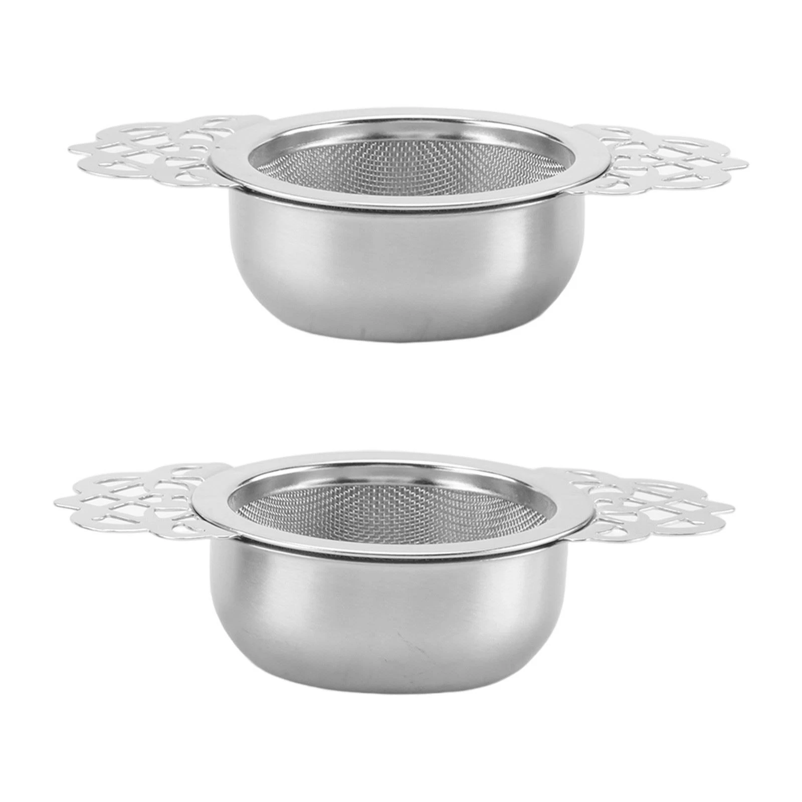 2Pcs Tea Stainless Steel Tea Strainer with Bowl Ultra Fine Mesh tea