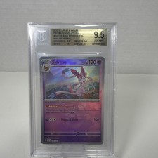 Pokémon 2025 SYLVEON MASTER BALL REVERSE HOLO PRISMATIC EVOLUTIONS Beckett 9.5