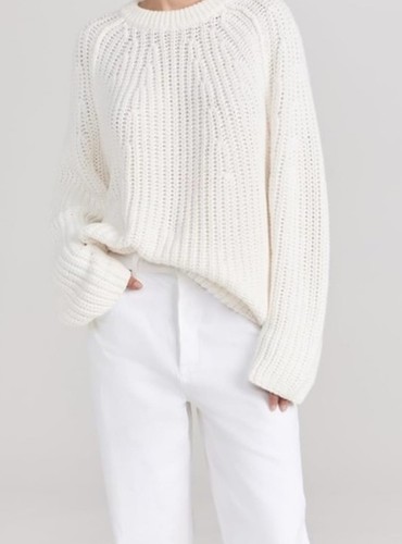 Free People Take Me Home 100% cotton Ivory Sweater Size Small - Picture 2 of 19