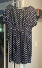Michael Kors Women's Silk Blue Geometric Print Dress Size 10 NWOT