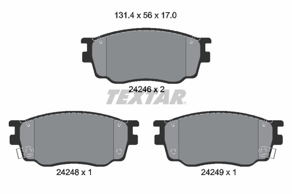 Bremsbelagsatz FÜR Mazda 6 Hatchback (Gg) - Textar 2424601-image