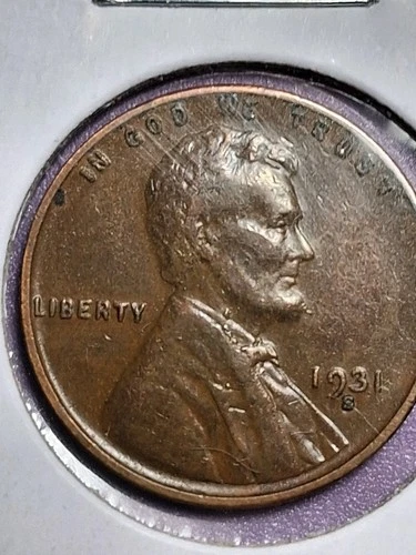1931-S LINCOLN CENT. AU++. NO PROBLEM COIN. NICE COLOR. ORIGINAL