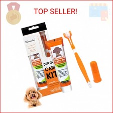 Dog  Cat Toothpaste Kit with Toothbrush  Finger Brush   100g Vanilla Flavor Pe