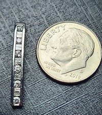 10K White Gold .33ct Round/Baguette Diamond Accent Bar Pendant, 1.37g