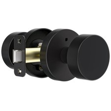 Matte Black Door Knobs Interior Black Privacy Door Knob with Lock, Heavy Duty...
