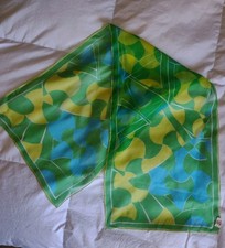 VTG NOS MCM VERA Neumann Scarf Signed Verasheer Silk/Vinal Blue Green Yellow NWT