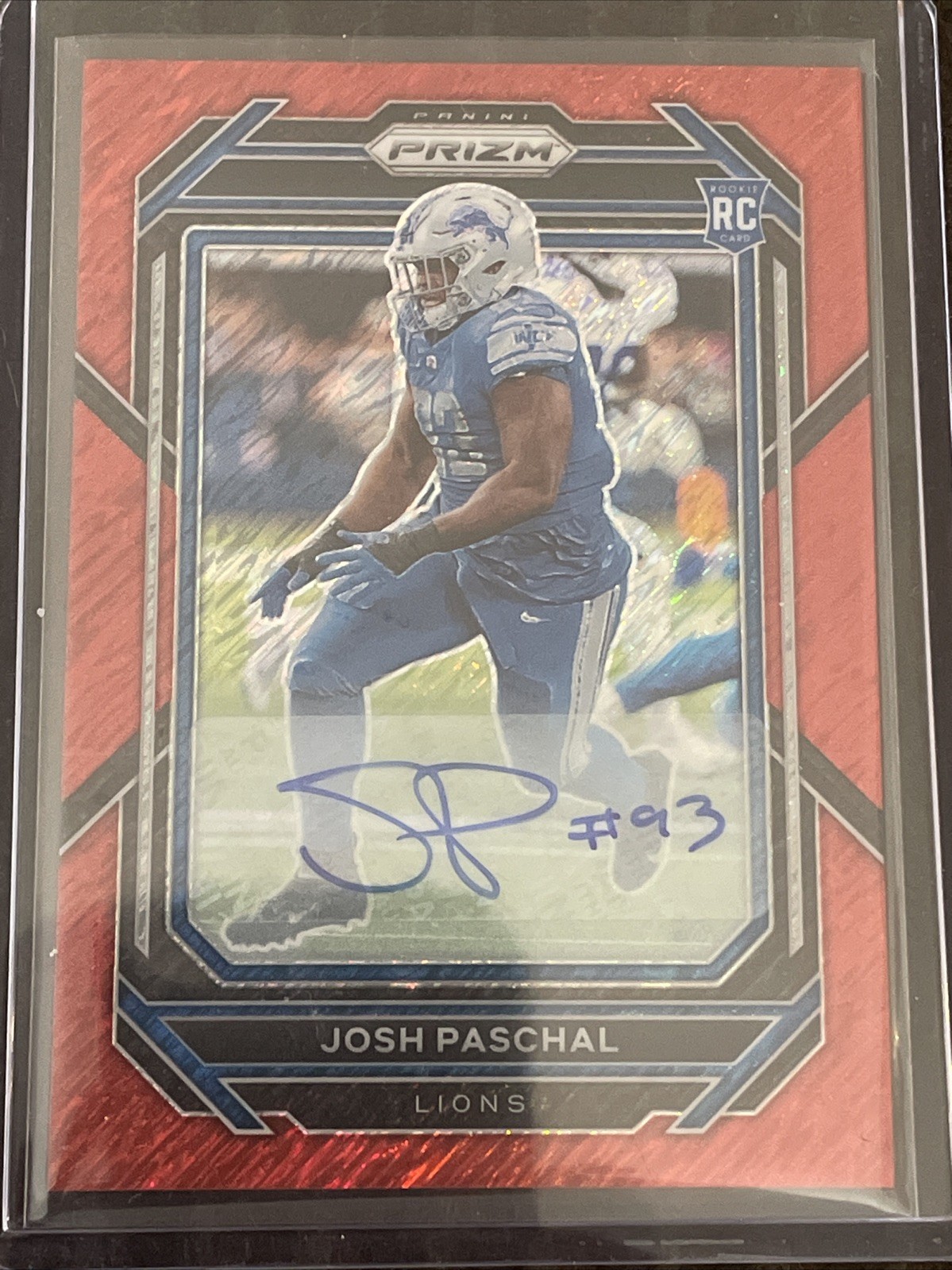 Josh Paschal Panini Prizm #389 Autograph-Red Shimmer