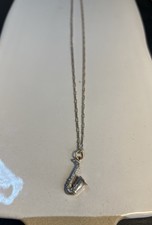 STERLING SILVER SAXOPHONE CHARM PENDANT NECKLACE MUSIC BAND 20  