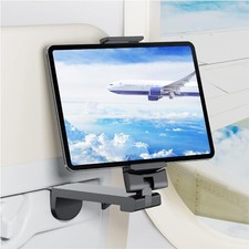 Airplane Tablet Holder Mount, Travel Essential Handsfree Tablet 4.7"-11"-Black