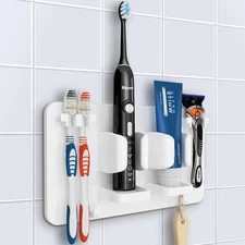 Toothbrush Razor Holder Adhesive Bathroom Organizer Hooks Adhesive Hanging Self