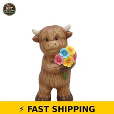 Mainstays Outdoor Solar Highland Cow Statue -...