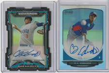 2013 Bowman Chrome Autographs C.J. Edwards Refractor & Breakouts (2) /24 &/500