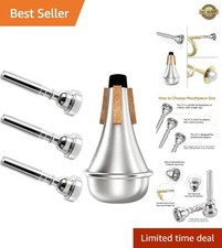 3-Pack Trumpet Mouthpieces 3C 5C 7C  Lightweight Mute - Perfect for Beginners