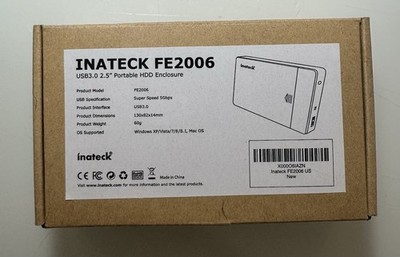 Inateck FE2006 USB 3.0 Portable 2.5'' HDD Enclosure Super Speed 5Gbps Windows XP