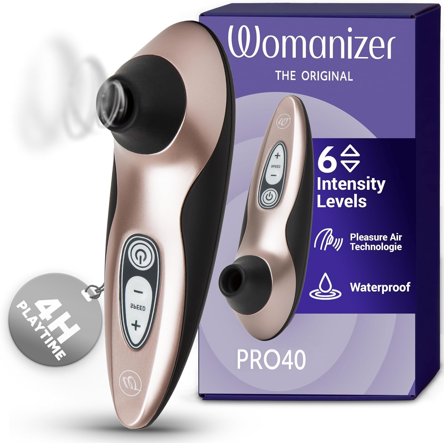 Womanizer Pro40 Clitoral Stimulator,6 Suction Speeds,Waterproof,Rechargeable