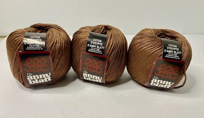 Anny Blatt 100% Mercerized Cotton Yarn Brown Lot Of 3 50g 85 Yds Each