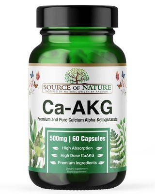 Source of Nature  | 500mg Ca-AKG | 60 Kapseln | Premium 60 g (1er Pack) 