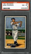 1951 Bowman #9 Sam Chapman - PSA 8