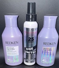Redken Blondage High Bright Shampoo Conditioner 10.1oz One United 5oz 3 Pc NEW