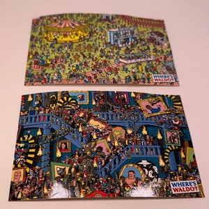 Where's Waldo Postcards Lot The Fairground Odlaws Picture Pandemonium Post Cards