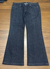 7 For All Mankind Red Tag Bootcut Jeans Sz 31 Dark Wash Made in USA Squiggle EUC
