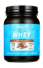 11x Equate Whey Protein Rich Chocolate 24g 22 Servings