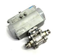 Festo DFPD-20-RP-90-RS60-F03 Quarter Turn Actuator 8047645 w/ 1686632 Ball Valve
