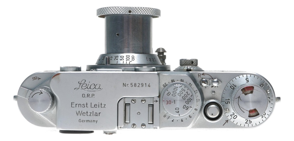 Leica IIIF RF film camera Leitz Elmar f=5cm 1:3.5 Red Scale 3.5/50