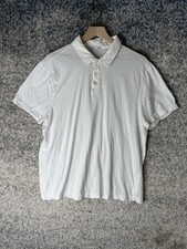 James Perse Polo Shirt Mens Large White 100 Cotton Jersey Collared Made Japan