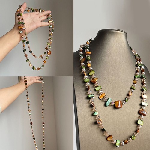 Colorful Antique Necklace Shell Beaded Double Layers Necklace Women Girls