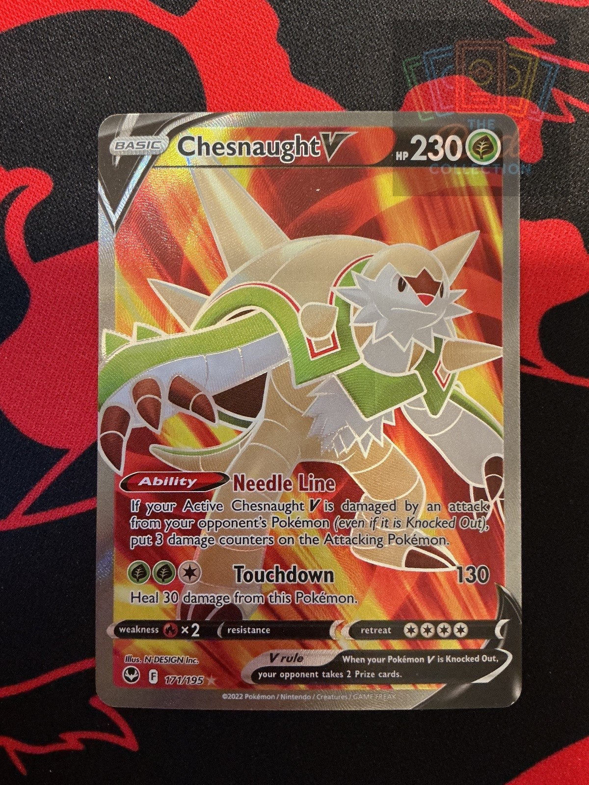 Chesnaught V 171/195 Ultra Rare Silver Tempest Pokemon Lightly Played