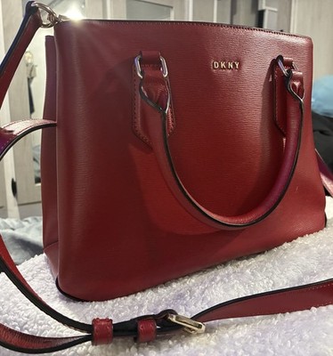 Vintage Red DKNY Satchel Bag W/ Detachable Shoulder Strap!