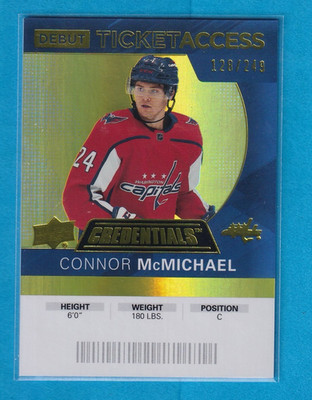 2021-22 Upper Deck Credentials - 2020-21 Debut Ticket Connor McMichael /249