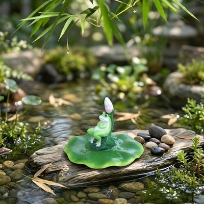 Wasserfertige Harz Frosch Statue entworfen, um sicher in Gartenteichen zu schwim
