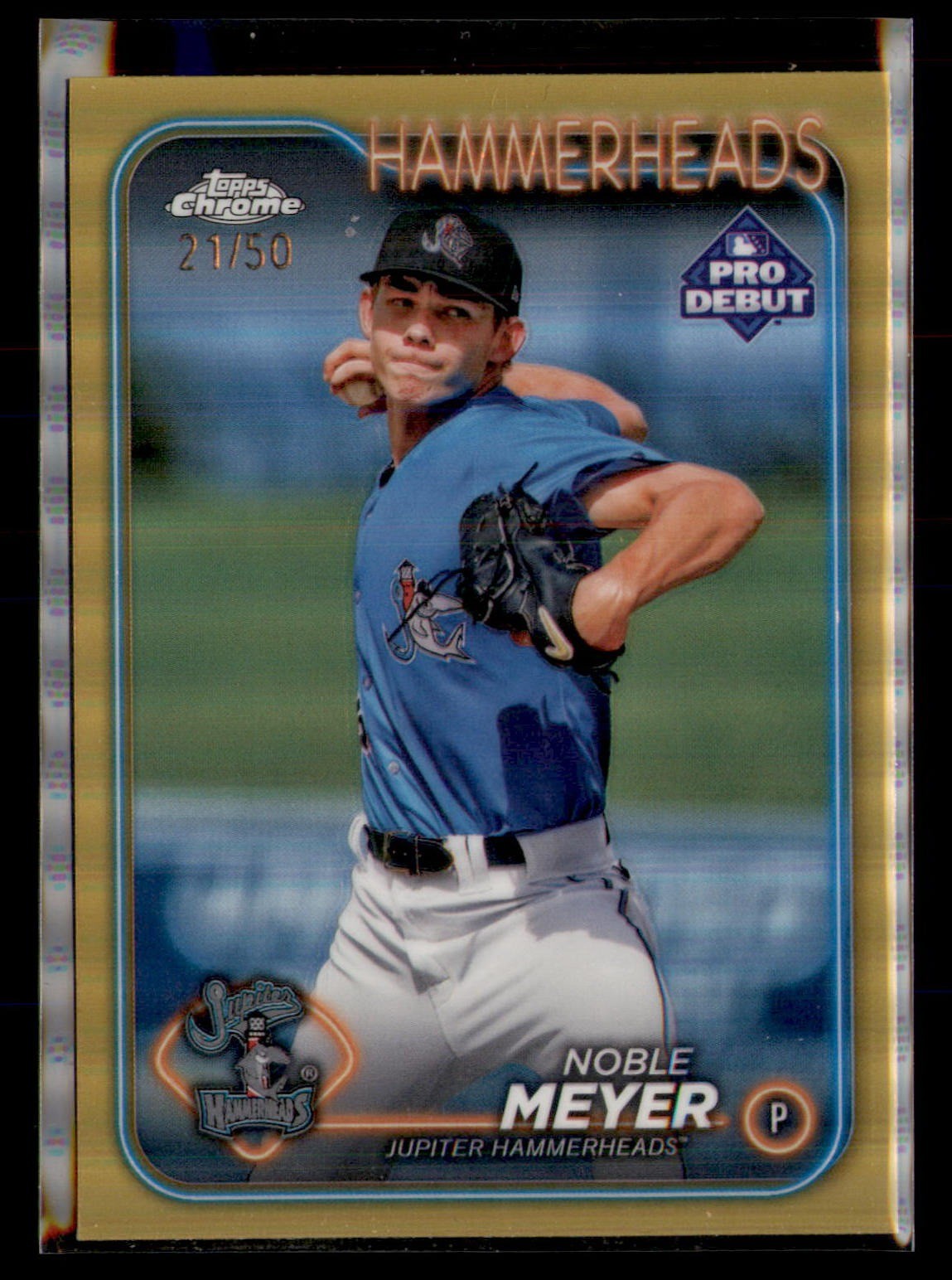 2024 Topps Pro Debut #PDC-17 Noble Meyer Chrome Gold Refractor #/50