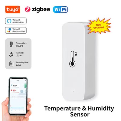 Tuya WiFi Zigbee Temperature Humidity Sensor Indoor Smart Thermometer Alexa