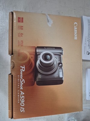 Canon PowerShot A590 IS 8.0MP Digital Camera - Gray With Box