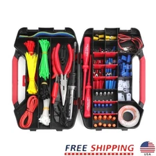 399 Piece Auto Electrical Repair Kit Crimping Tools Connectors Tape Storage Case